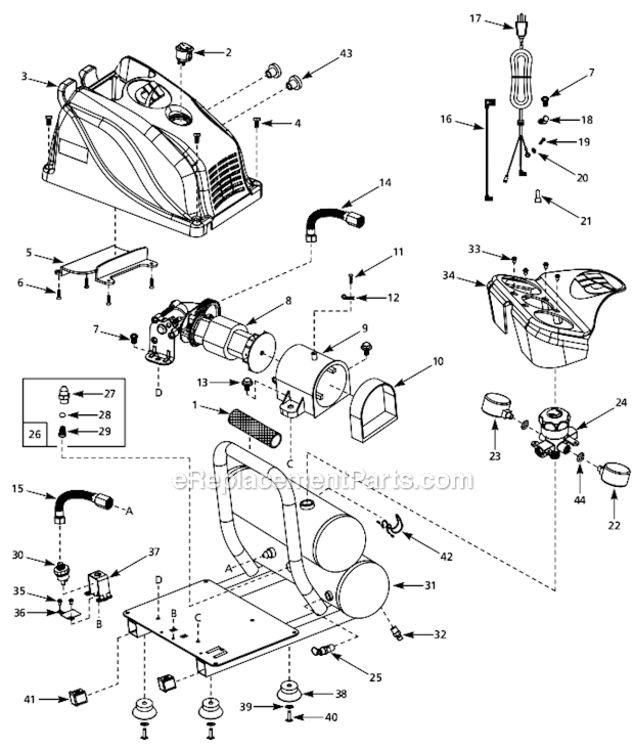 Page A Diagram and Parts List for FP260200AV  Campbell Hausfeld Compressor